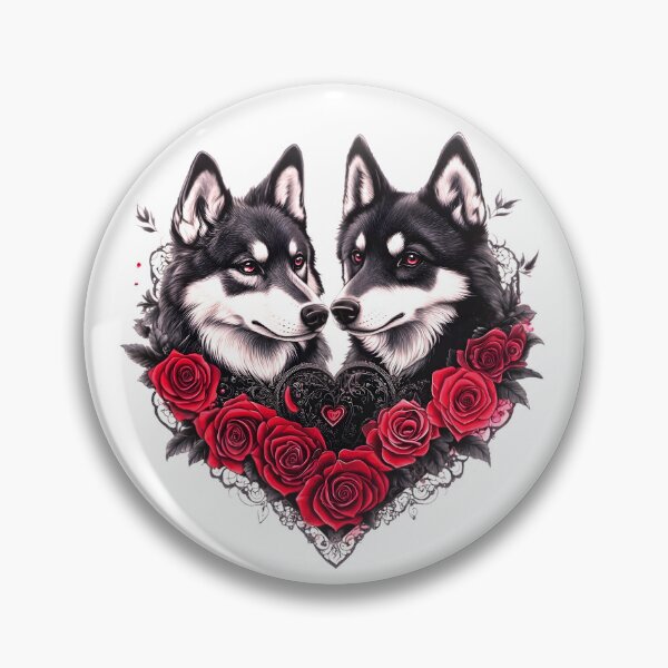 Item preview, Gothic Wolves, Red Roses, With Black Lace Heart designed and sold by DEC02.