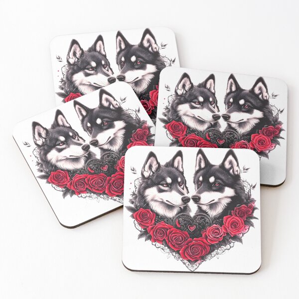 Item preview, Gothic Wolves, Red Roses, With Black Lace Heart designed and sold by DEC02.