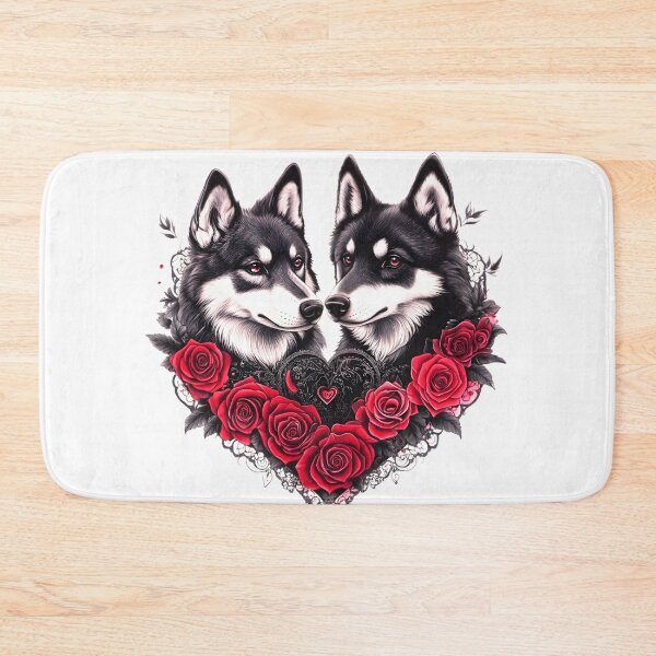 Item preview, Gothic Wolves, Red Roses, With Black Lace Heart designed and sold by DEC02.