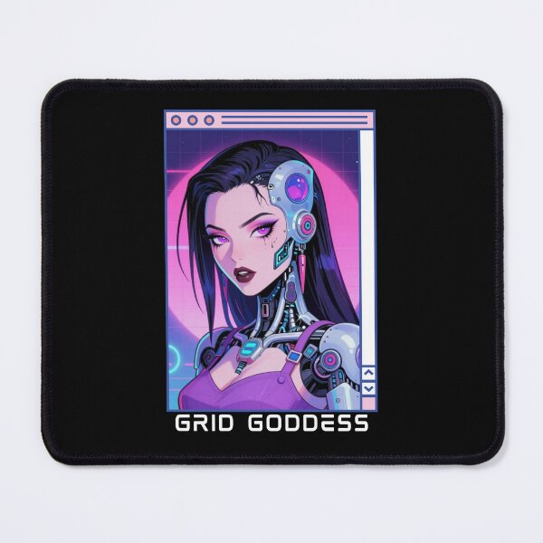 Item preview, Grid Goddess Cyberpunk Waifu - Purple Neon Grid designed and sold by StudioAkuma.