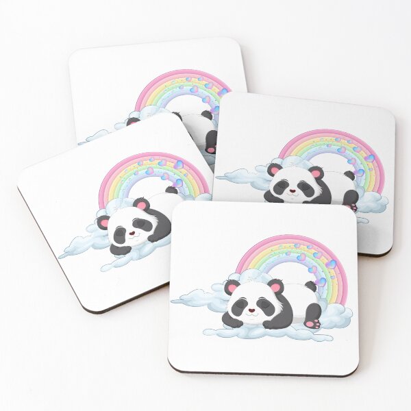 Item preview, Sleepy Panda - Cute Panda Napping on Cloud with Rainbow designed and sold by Love3Happy.
