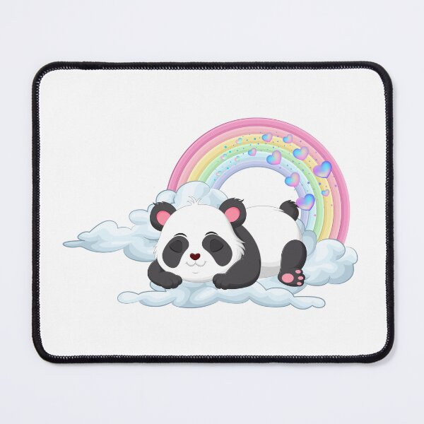 Item preview, Sleepy Panda - Cute Panda Napping on Cloud with Rainbow designed and sold by Love3Happy.