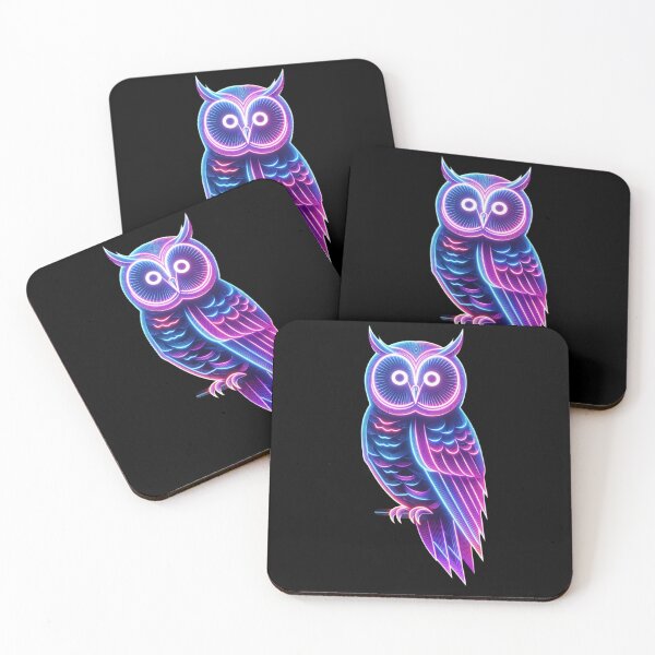 Item preview, Neon Glow Cyberpunk Owl Luminous | Futuristic Neon Art designed and sold by ExploreAura Studio.