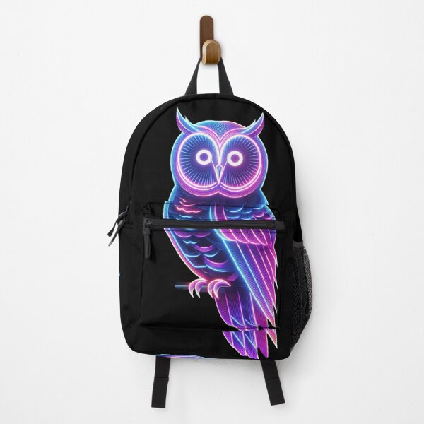 Item preview, Neon Glow Cyberpunk Owl Luminous | Futuristic Neon Art designed and sold by ExploreAura Studio.