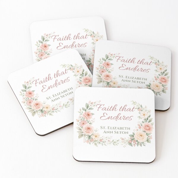 Item preview, Faith That Endures – St. Elizabeth Ann Seton Floral Catholic Quote Design designed and sold by All I Need Designs.