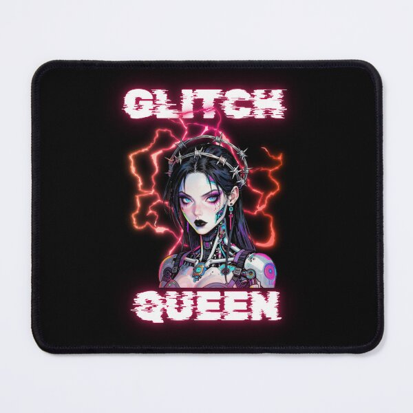 Item preview, Glitch Queen Cyberpunk Waifu - Neon Glitch designed and sold by StudioAkuma.