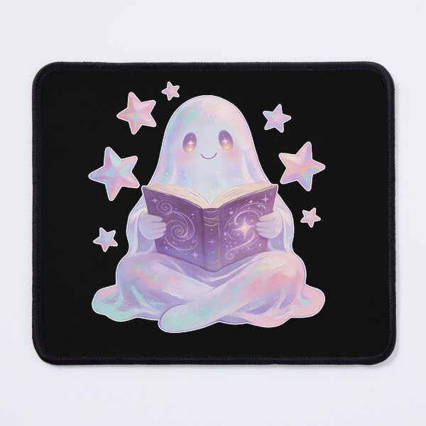 Item preview, Cozy Ghost Reading a Magic Book – Cute Pastel Fantasy Illustration for Book Lovers designed and sold by cr6zym1nd.