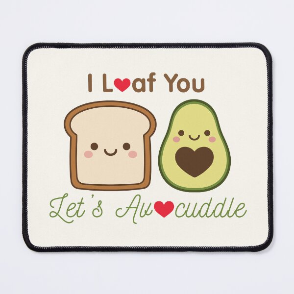 Item preview, I Loaf You – Let’s Avocuddle Cute Toast and Avocado Pun Illustration designed and sold by witwhimsystudios.
