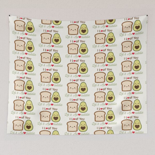 Item preview, I Loaf You – Let’s Avocuddle Cute Toast and Avocado Pun Illustration designed and sold by witwhimsystudios.