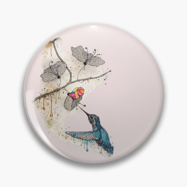 Item preview, Abstract Hummingbird and Flowers – Color Splash Ink Illustration designed and sold by NB-Artmagic.