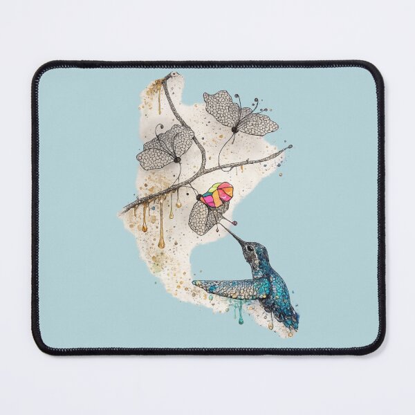 Item preview, Abstract Hummingbird and Flowers – Color Splash Ink Illustration designed and sold by NB-Artmagic.