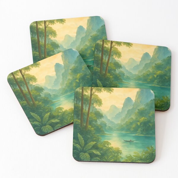Item preview, Khao Sok National Park Tropical River Landscape Poster designed and sold by FestivityFinds.