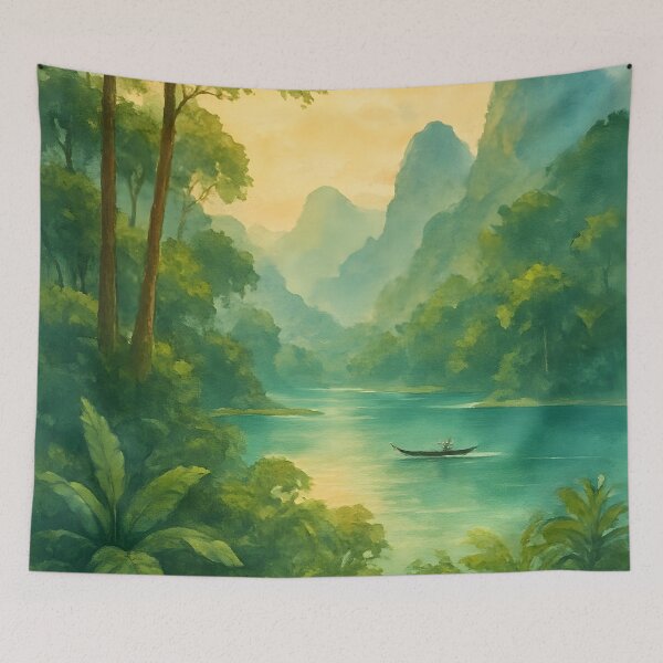 Item preview, Khao Sok National Park Tropical River Landscape Poster designed and sold by FestivityFinds.