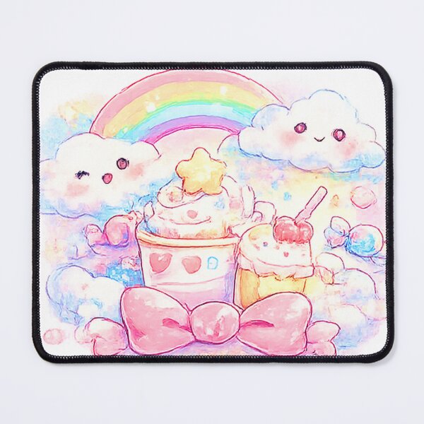 Item preview, Kawaii Rainbow Clouds Cafe – Cute Pastel Drinks & Dessert Illustration designed and sold by Kallandra.