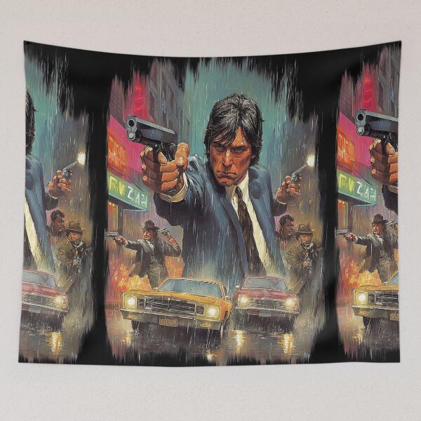 Item preview, Man Aiming Gun with Red Car Behind designed and sold by Piotrek0001.
