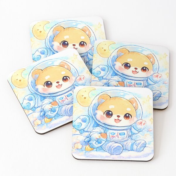 Item preview, Kawaii Astronaut Bear – Cute Space Pastel Watercolor on Clouds designed and sold by Kallandra.