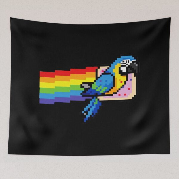 Item preview, Pixel Rainbow Bird Retro 8 Bit Flying Parrot  designed and sold by JEFDodsonArt.