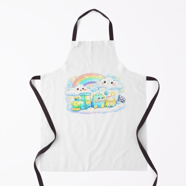 Item preview, Kawaii Rainbow Cloud Train – Cute Pastel Toy Locomotive Watercolor designed and sold by Kallandra.