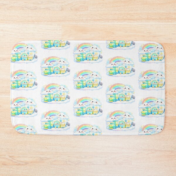 Item preview, Kawaii Rainbow Cloud Train – Cute Pastel Toy Locomotive Watercolor designed and sold by Kallandra.