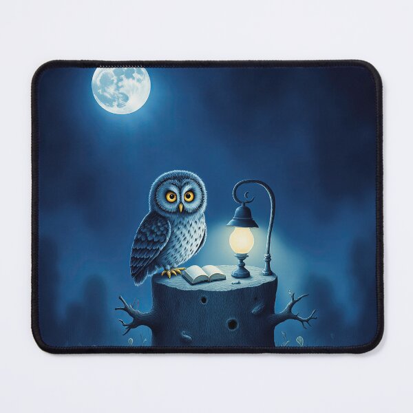 Item preview, Quiet Moonlight Reading – Whimsical Owl with Lantern at Night designed and sold by Whimsical Hug.