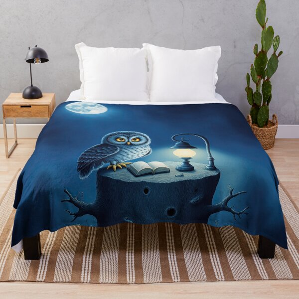 Item preview, Quiet Moonlight Reading – Whimsical Owl with Lantern at Night designed and sold by Whimsical Hug.