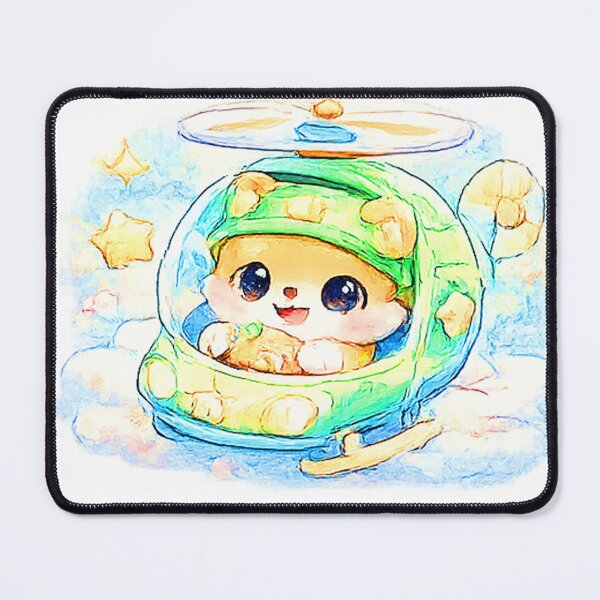 Item preview, Kawaii Helicopter Bear – Cute Pastel Helicopter Design on Clouds designed and sold by Kallandra.