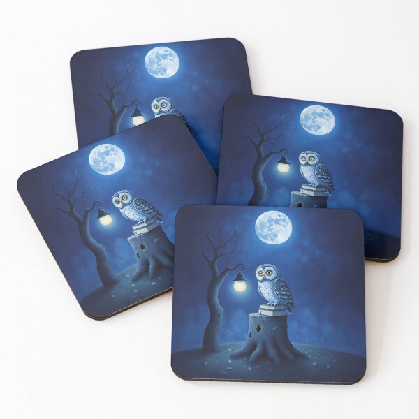 Item preview, Moonlit Wisdom – Whimsical Owl on Books Under the Night Sky designed and sold by Whimsical Hug.