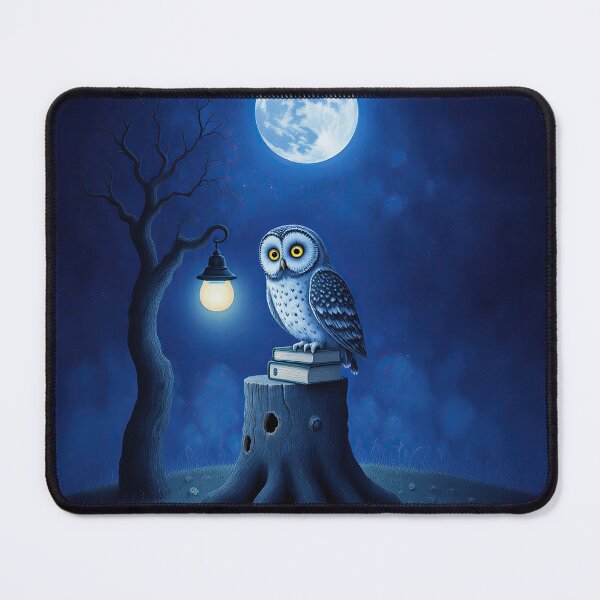 Item preview, Moonlit Wisdom – Whimsical Owl on Books Under the Night Sky designed and sold by Whimsical Hug.