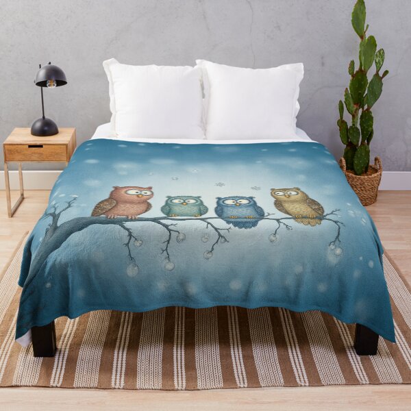 Item preview, Winter Friends on a Branch – Whimsical Owls in a Gentle Snowy Night designed and sold by Whimsical Hug.