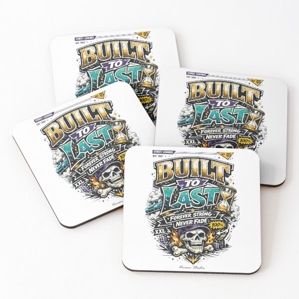 Item preview, Street Legends Built To Last Retro Skull Streetwear Design - Vintage 90s Car Culture & Urban Aesthetic Typography Graphic Art by Vivaan Studio designed and sold by Vivaan Studio.