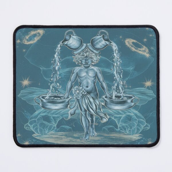 Item preview, Cherubic Aquarius Water Bearer | Dual Jugs Cosmic Zodiac Art designed and sold by Midnight Veil Designs.