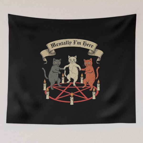 Item preview, Mentally I'm Here Occult Cats designed and sold by AdyKurniawan.