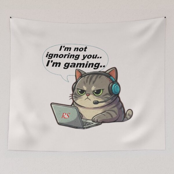 Item preview, Funny Gaming Cat - I'm Not Ignoring You, I'm Gaming designed and sold by RS-Globalist-.