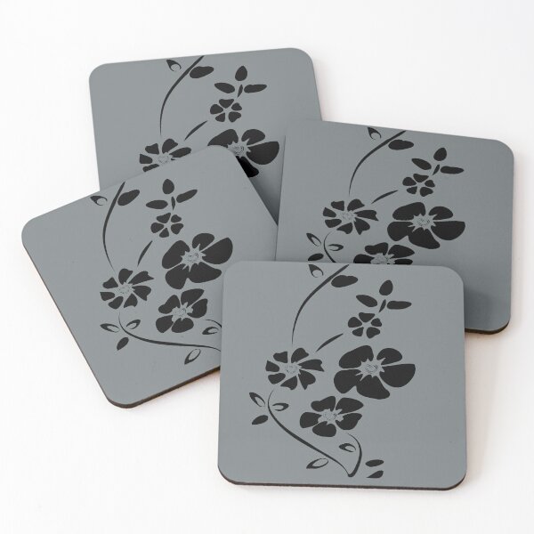 Item preview, Minimalist Black Floral Art - Elegant Heart-Centered Flowers designed and sold by RS-Globalist-.