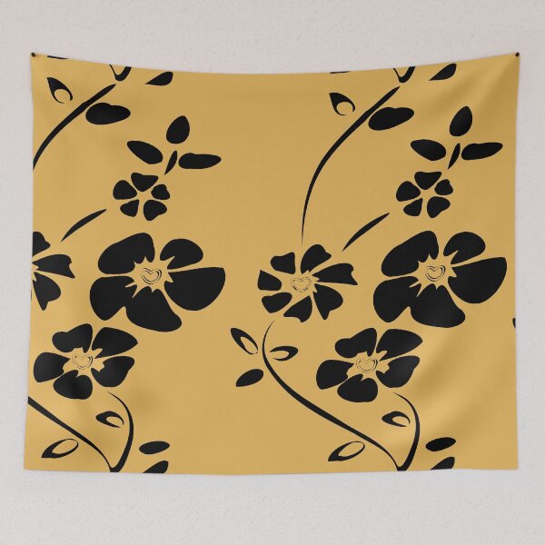 Item preview, Minimalist Black Floral Art - Elegant Heart-Centered Flowers designed and sold by RS-Globalist-.