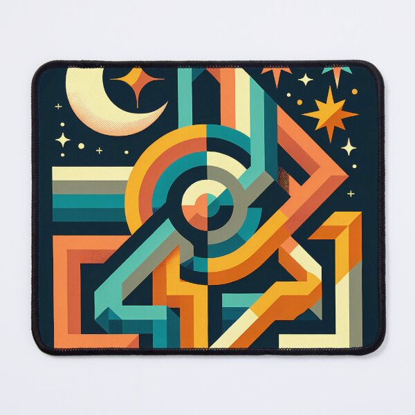 Item preview, Geometric Number Collage with Moon and Stars designed and sold by InkSmithery.