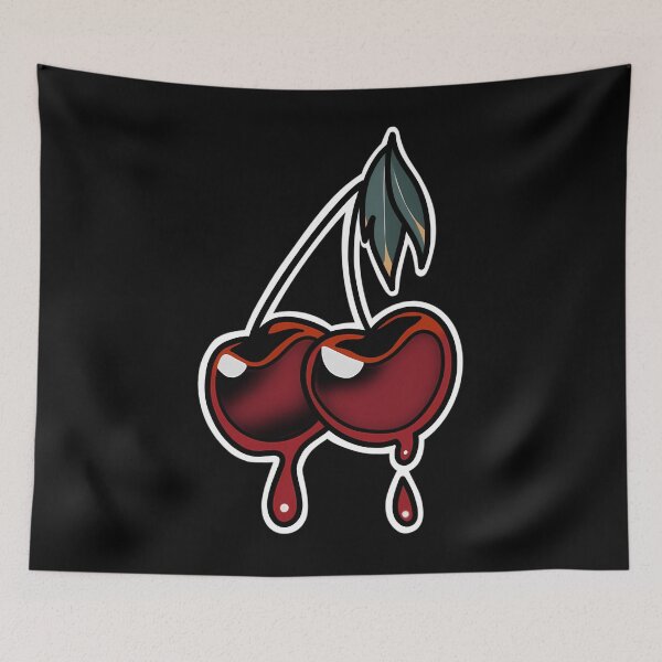 Item preview, Traditional Tattoo Biting Cherries designed and sold by quuunoyfdtl73.
