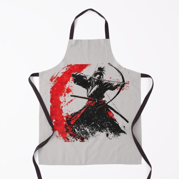 Item preview, Shadow Samurai Archer Art, Japanese Warrior Ink Illustration, Red and Black Samurai Aesthetic, Dark Japan Anime designed and sold by Golden Blaze Studio.