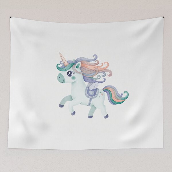 Item preview, Unicorn with its mane blowing in the wind designed and sold by KUKI DESIGNS.