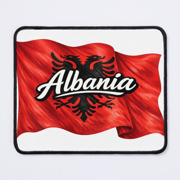 Item preview, Albania Flag Typography – Albanian Pride Waving Flag Design designed and sold by GarnerSupplyCo.