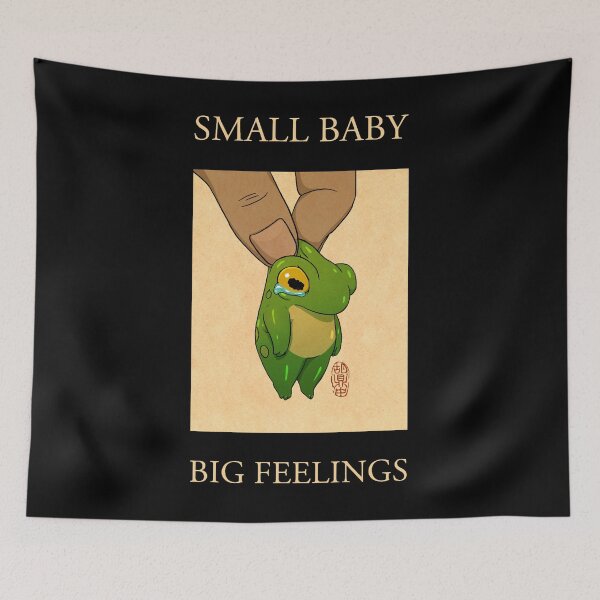 Item preview, Small baby big feelings cute frog artwork asian japanese chinese style drawing transparent bg designed and sold by Ktipsaen.