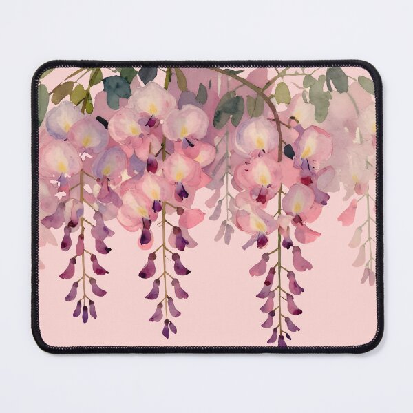 Item preview, Blush Wisteria Drift – Dangling Pink Aquarelle Cutout designed and sold by EmeraldeaArt.