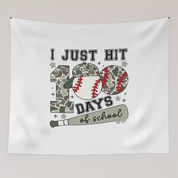 Item preview, I Just Hit 100 Days Of School Baseball Camo Teacher  designed and sold by miaa-artistshop.