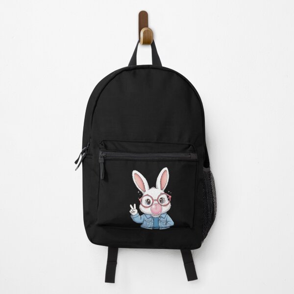 Artikelvorschau, Trendiger Osterhase bläst Kaugummi und zeigt das Friedenszeichen im Retro-Stil entworfen und verkauft von yaginoie.