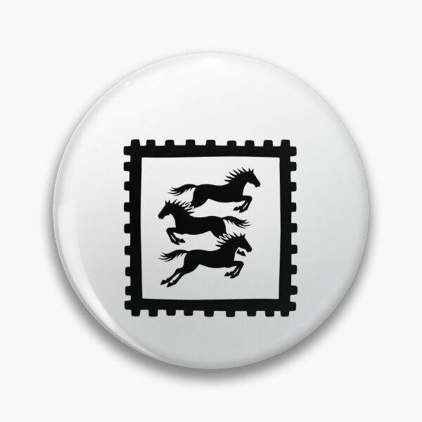 Item preview, Three Running Horses Stamp Frame – Minimal Folk Pattern designed and sold by Ajdaprint.