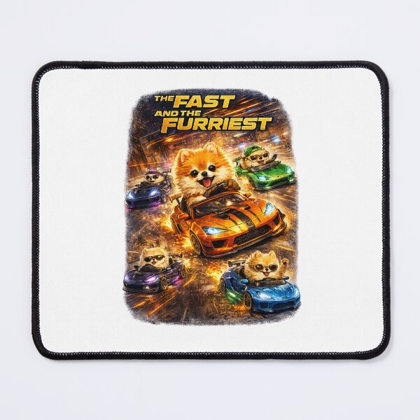 Item preview, The Fast and the Furriest – Funny Dog Racing Movie Parody designed and sold by StrayaDesign.