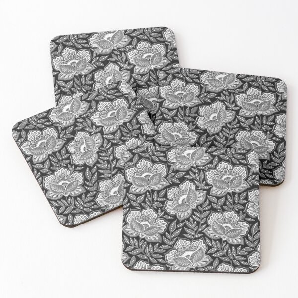Item preview, Monochrome Drama Textured Black and White Chintz Floral designed and sold by micklyn.