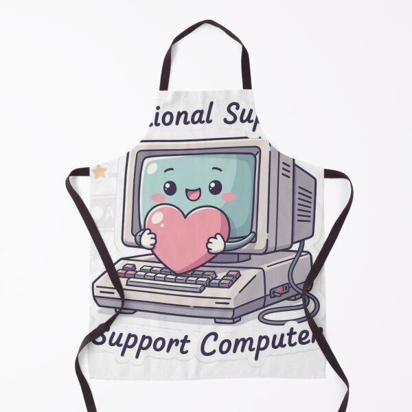 Item preview, Emotional Support Computer – Cute Retro Tech designed and sold by Bold Border Studio..