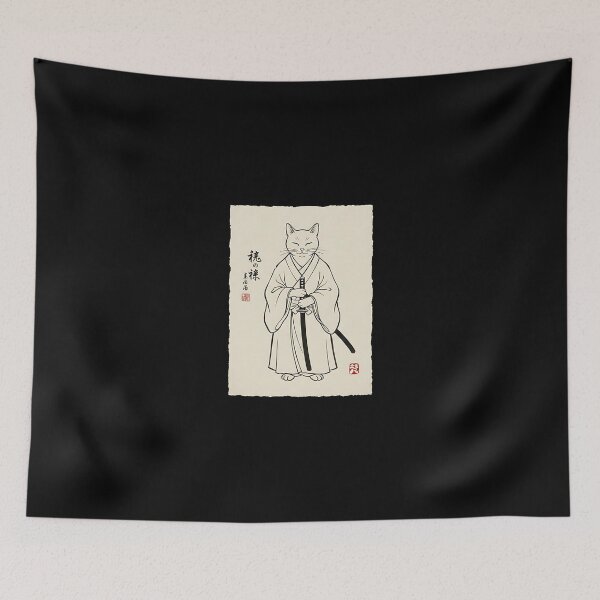 Item preview, Samurai Cat Warrior Ink - Japanese Art Feline Katana designed and sold by heymbe.