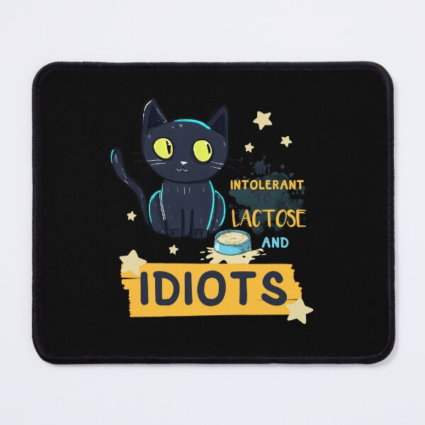 Item preview, Cute cat, lactose intolerance, and idiots – Funny sticker designed and sold by Suzy Perez Art.